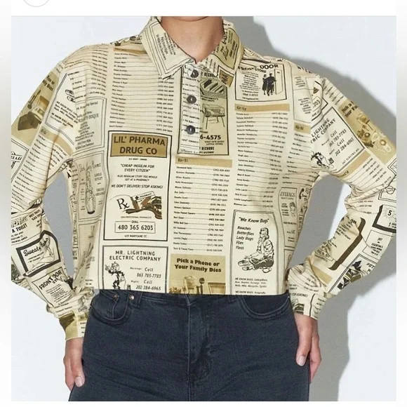 FBC Yellow Pages Print Crop Polo - Picture 4 of 7